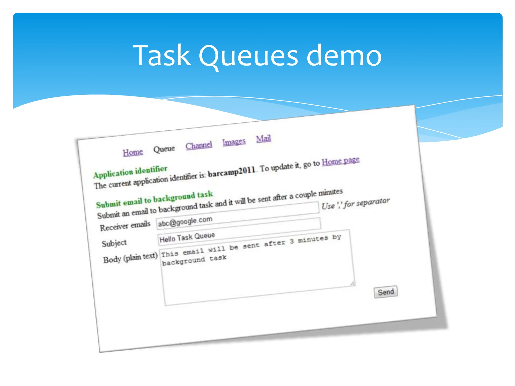 Task Queues demo