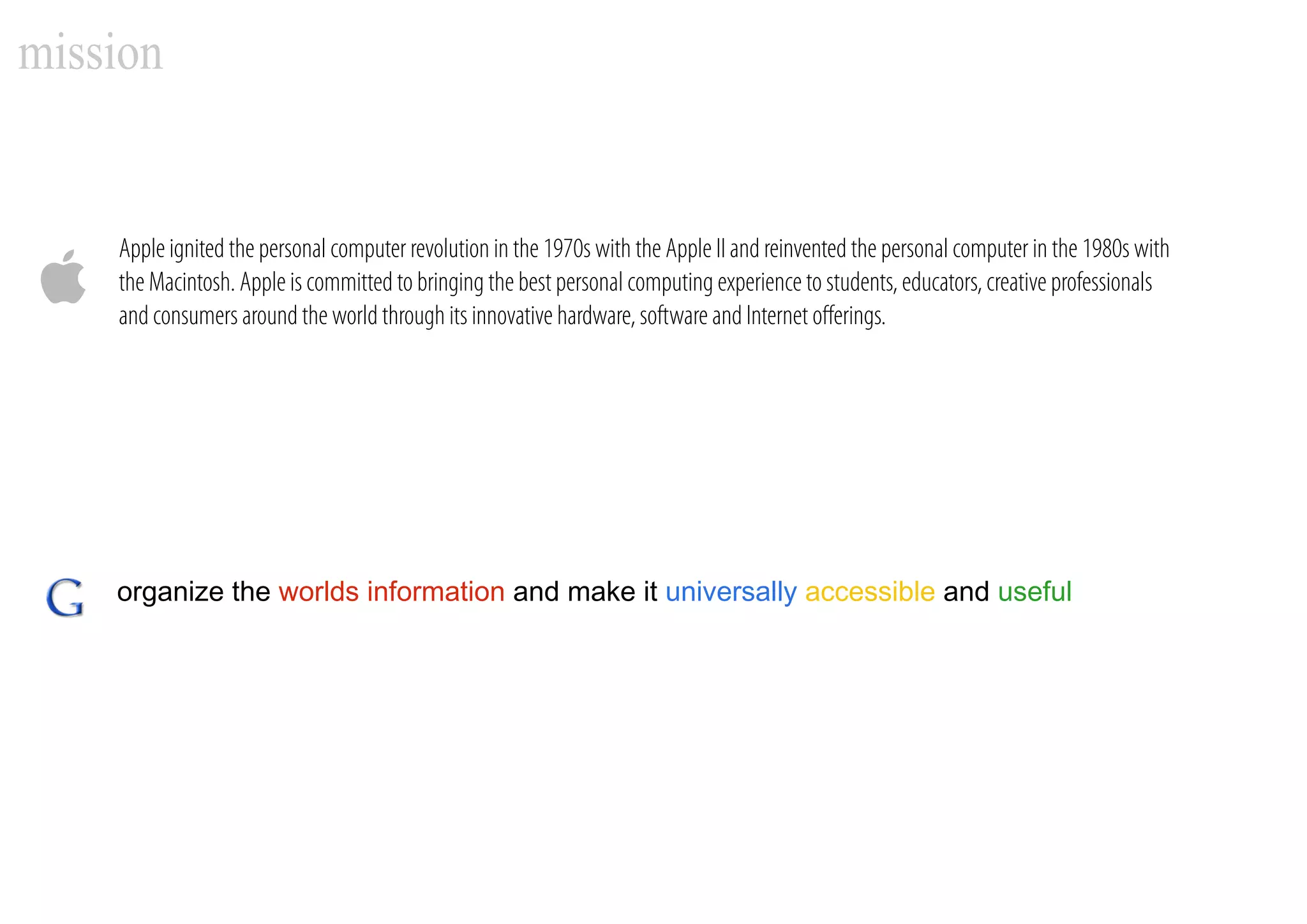Google & Apple common brand values