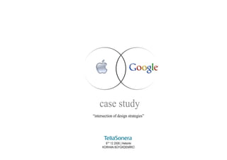 case study
“intersection of design strategies”




        8TH 12 2006 | Helsinki
      KORHAN BÜYÜKDEMİRCİ
 