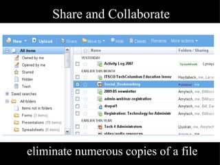 Share and Collaborate eliminate numerous copies of a file 