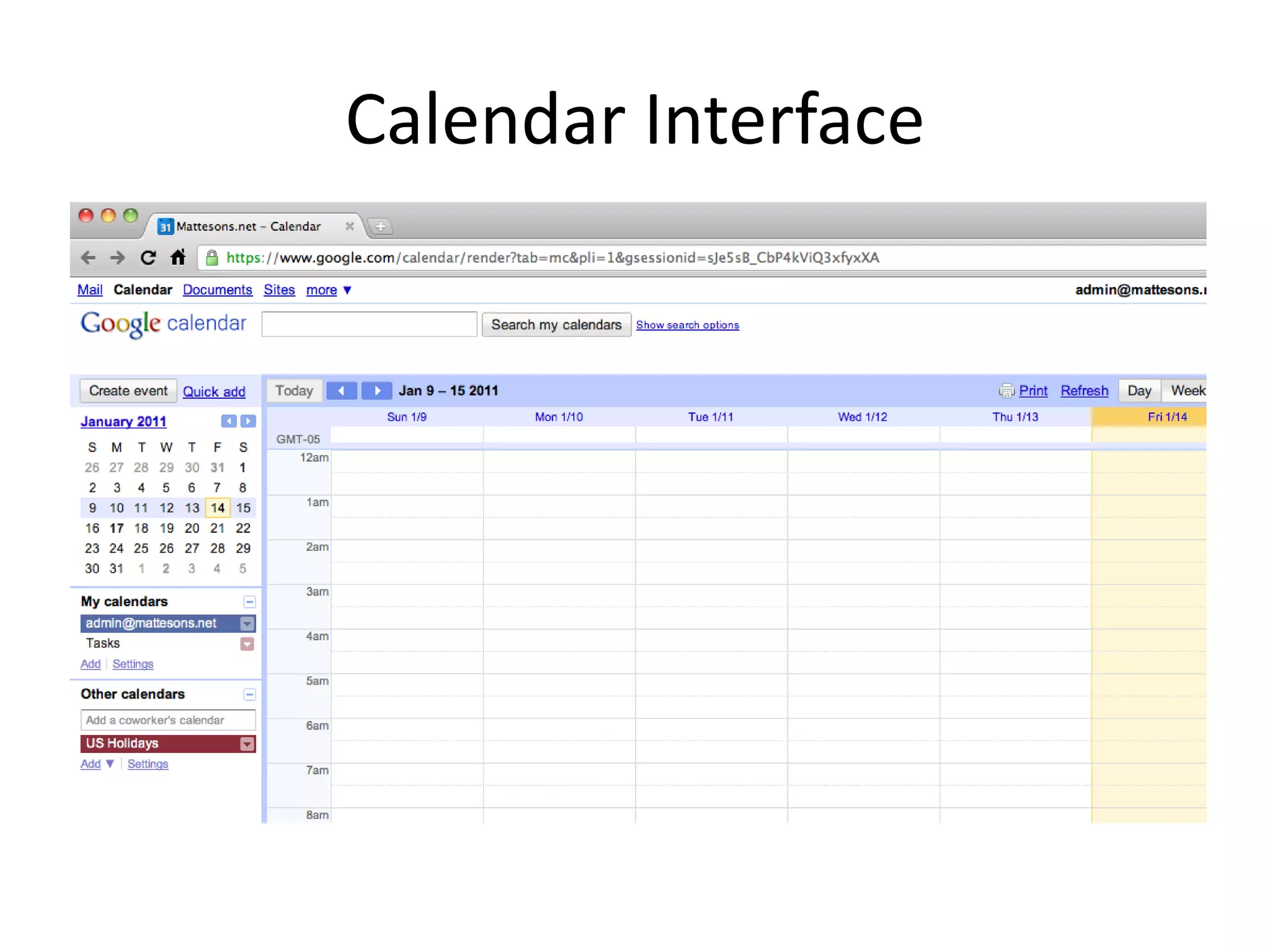 Using custom domains (cont.)For each service, you can change the domain nameInstead of http://mail.google.com/a/mattesons.net your users can use http://mail.mattesons.net/Useful for Docs, calendar, etc