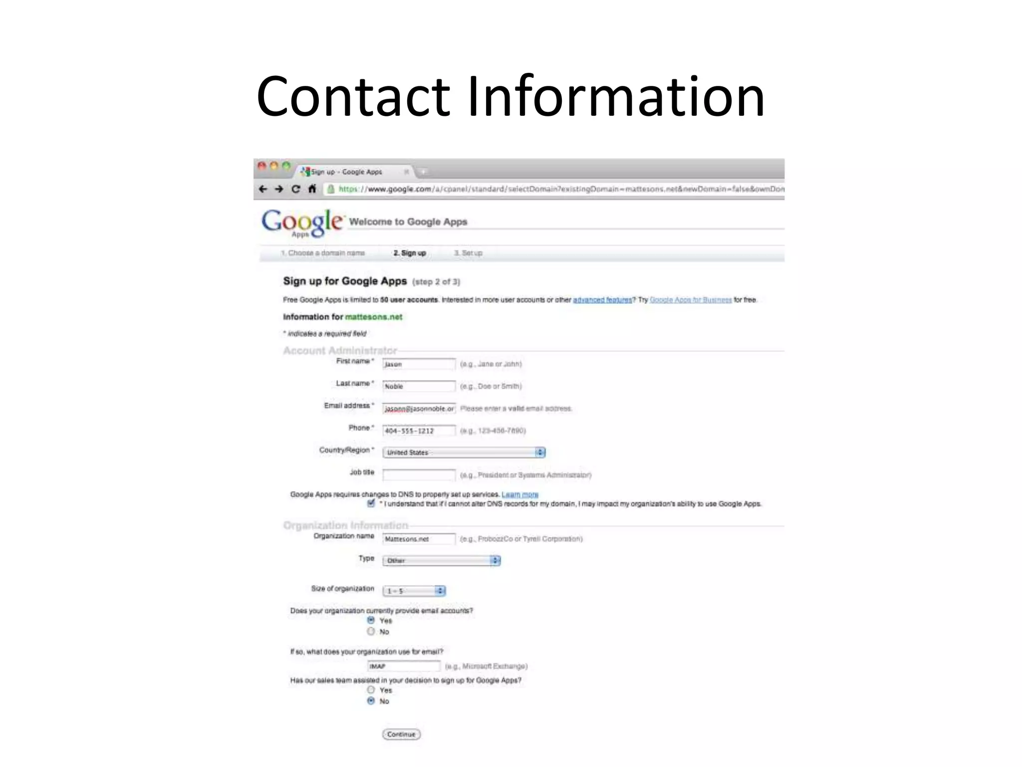 Contact Information