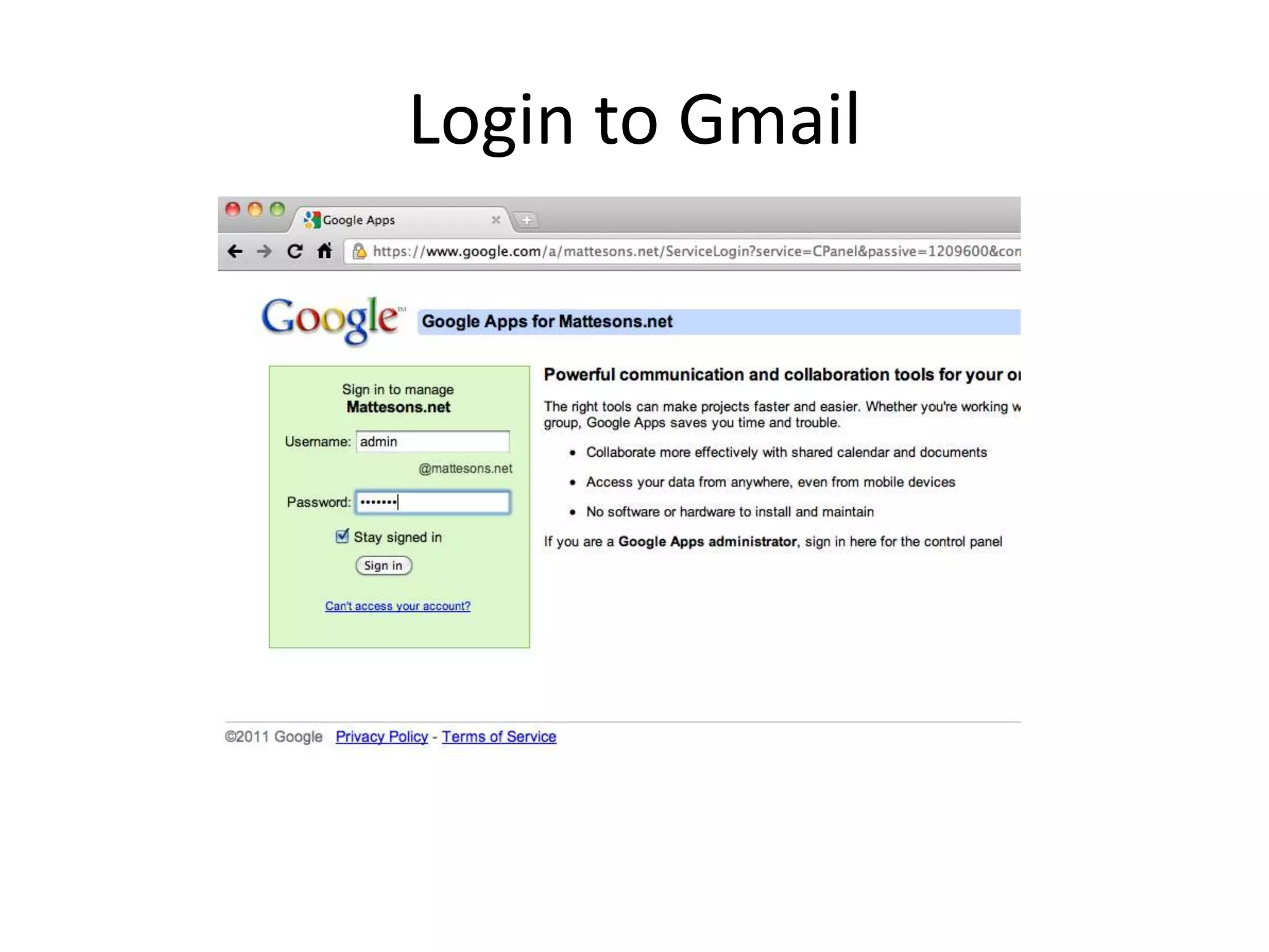 Login to Gmail