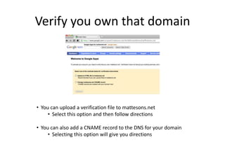 Verify you own that domainYou can upload a verification file to mattesons.net