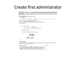 Create first administrator