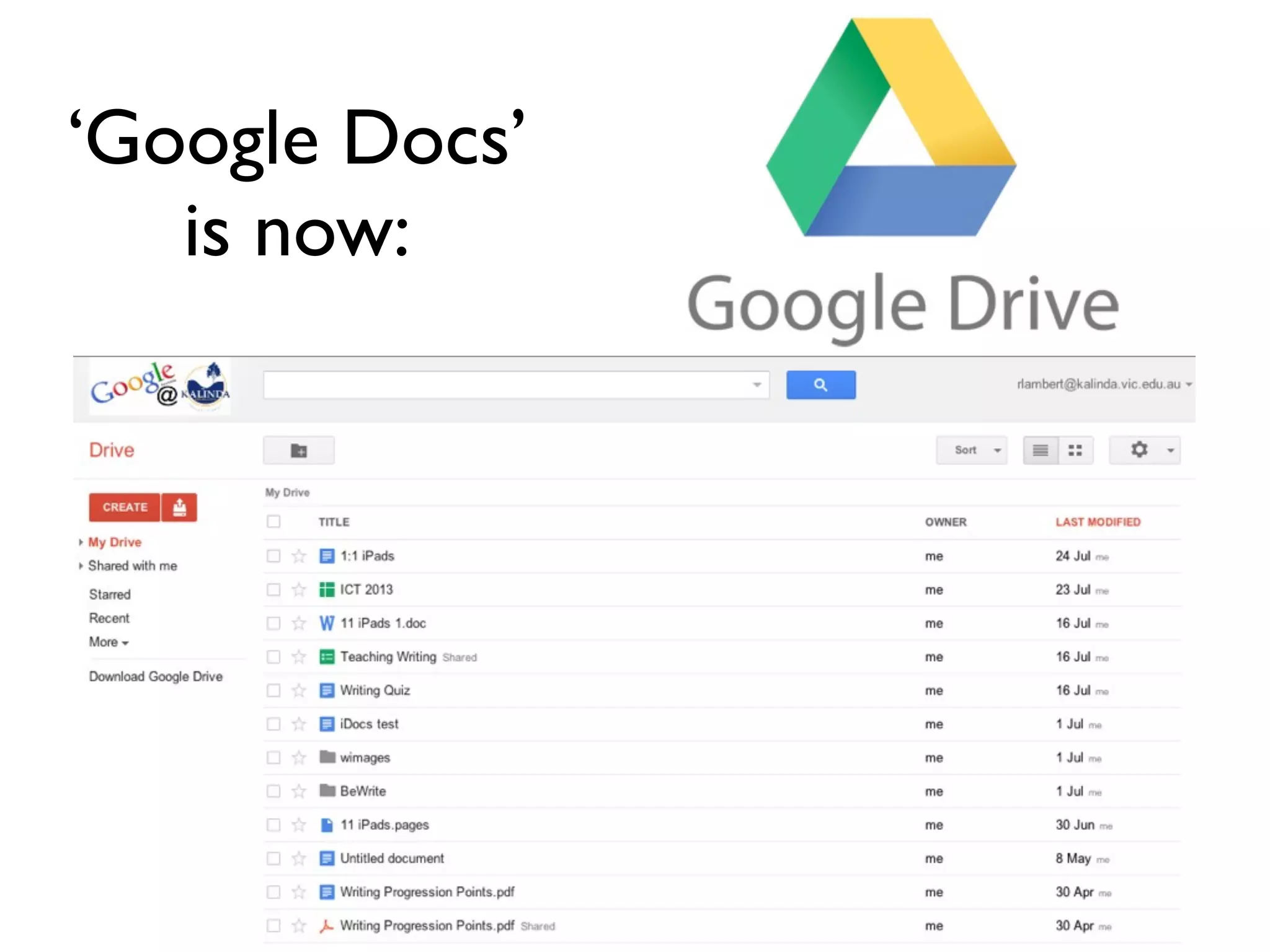 ‘Google Docs’
   is now:
 