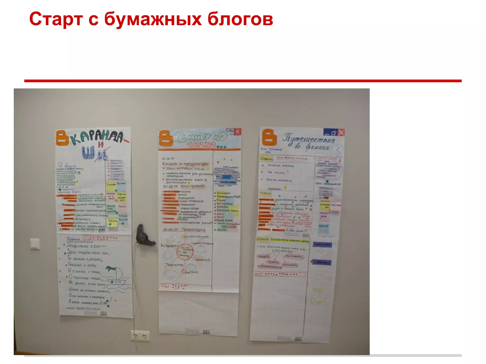 Старт с бумажных блогов
 