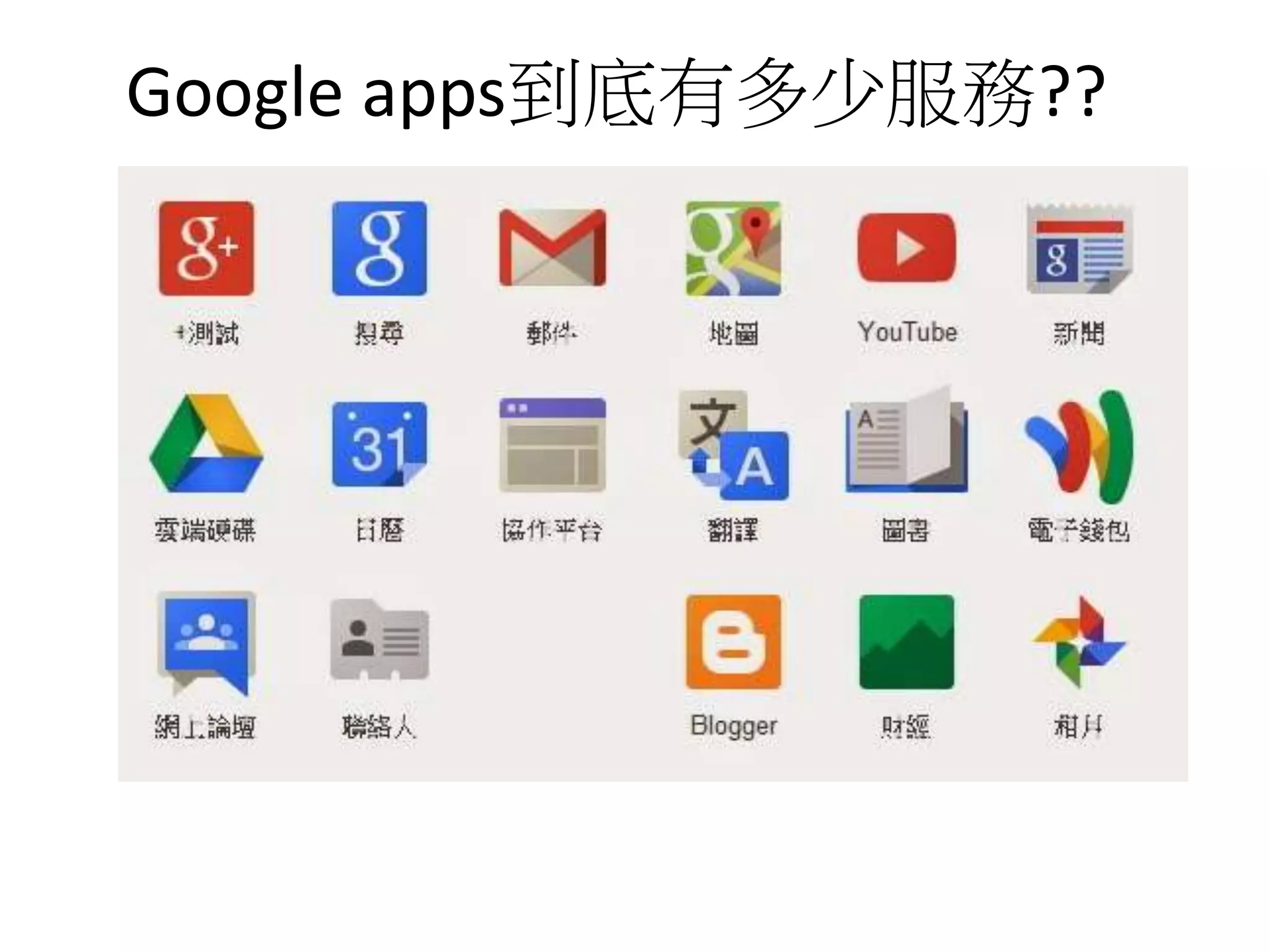 Google apps到底有多少服務??
 