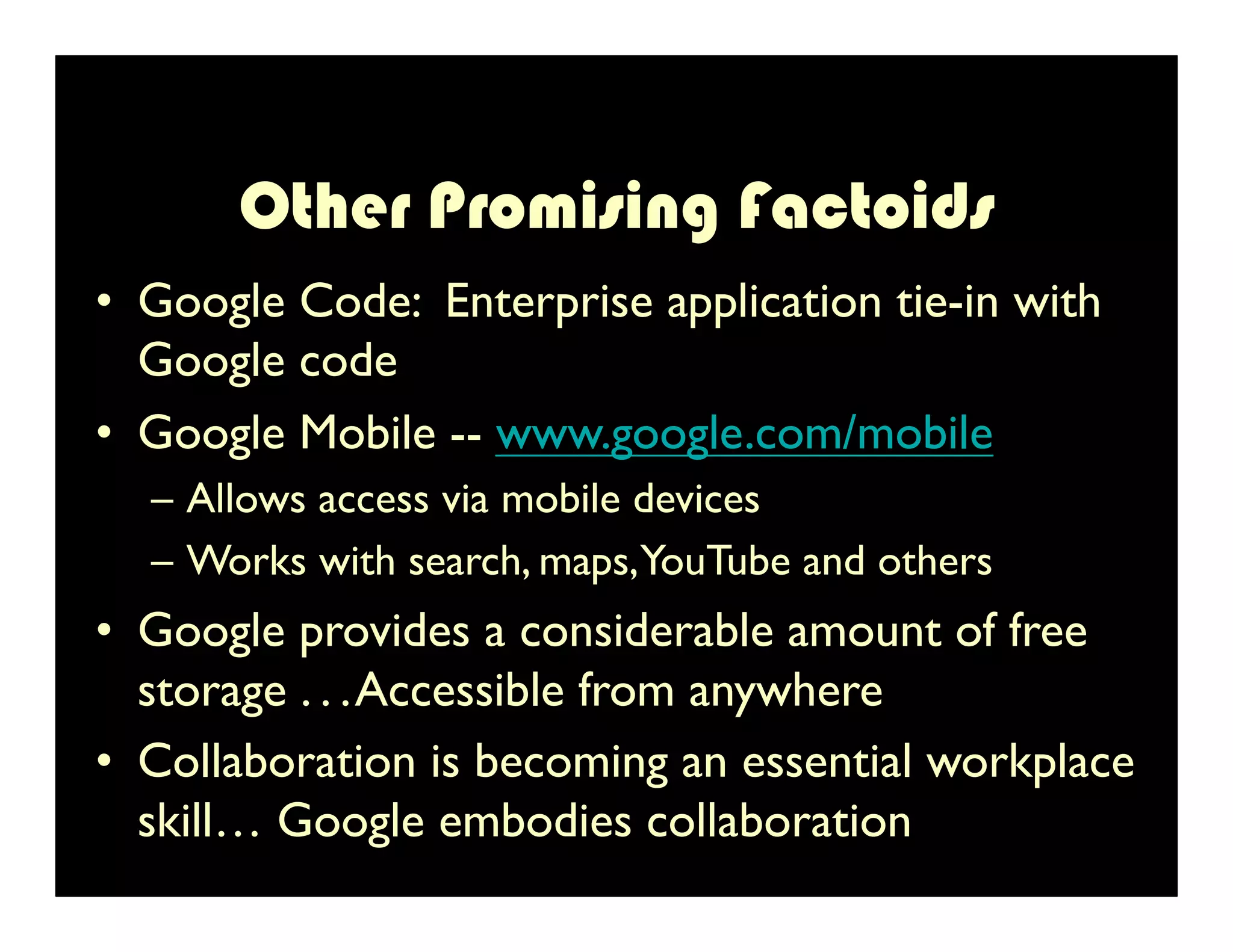 Google Apps in Higher Education