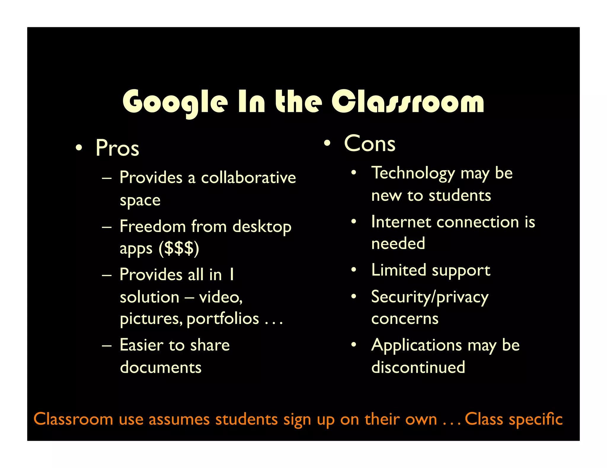 Google Apps in Higher Education