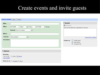 Create events and invite guests 