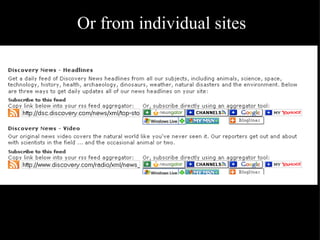 Or from individual sites 