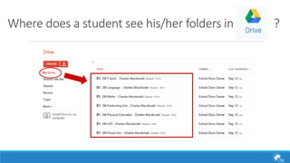 Where does a student see his/her folders in ? 
 