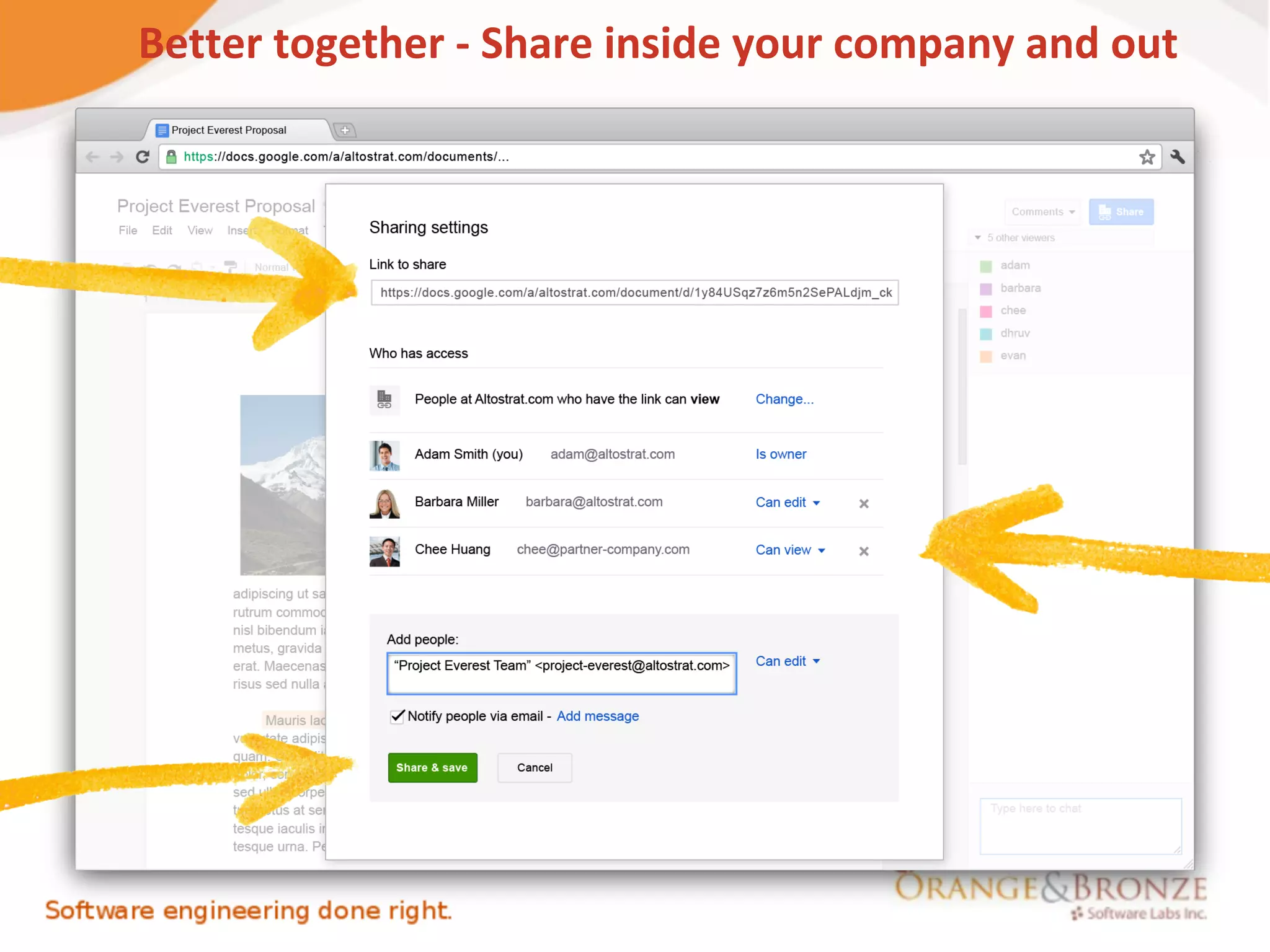 Better together - Share inside your company and out
 