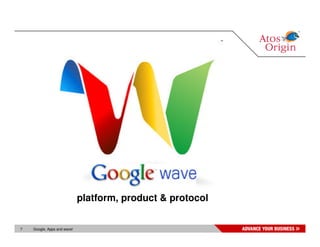 platform, product & protocol


7   Google, Apps and wave!
 