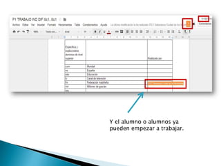 Y el alumno o alumnos ya
pueden empezar a trabajar.
 
