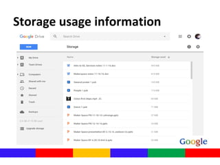 Storage usage information
 