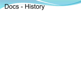 Docs - History 
