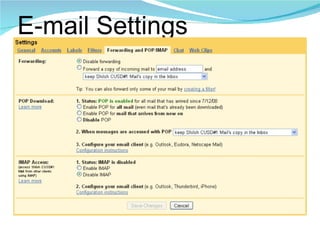 E-mail Settings 