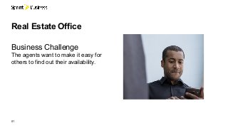 01
Real Estate Office
Business Challenge
The agents want to make it easy for
others to find out their availability.
 