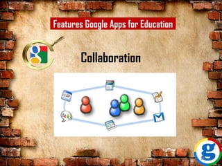 Collaboration
Features Google Apps for Education
89
 