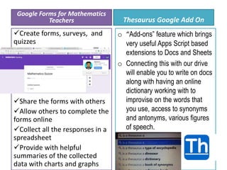 Google apps for teaching learning mathematics classroom | PPT