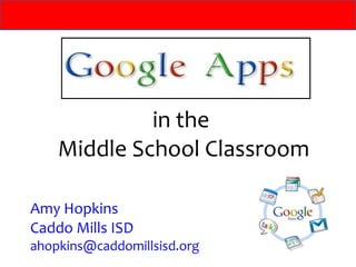 in the  Middle School Classroom Amy Hopkins Caddo Mills ISD [email_address] 