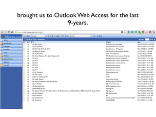 brought us to Outlook Web Access for the last
                  9-years.
 