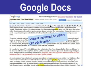 Google Docs Share a document so others can edit it online 
