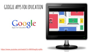 GOOGLEAPPSFOREDUCATION
https://www.youtube.com/watch?v=MKWwg0LnqMs
 