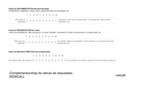rowcall
Complementos-Hoja de cálculo de respuestas-
ROWCALL
 