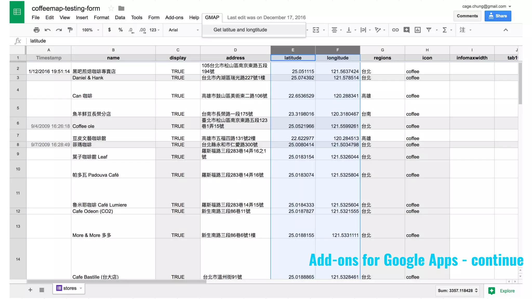Add-ons for Google Apps - continue
 