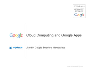 Cloud Computing and Google Apps Listed in Google Solutions Marketplace 