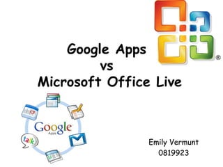 Google Apps  vs  Microsoft Office Live Emily Vermunt 0819923 