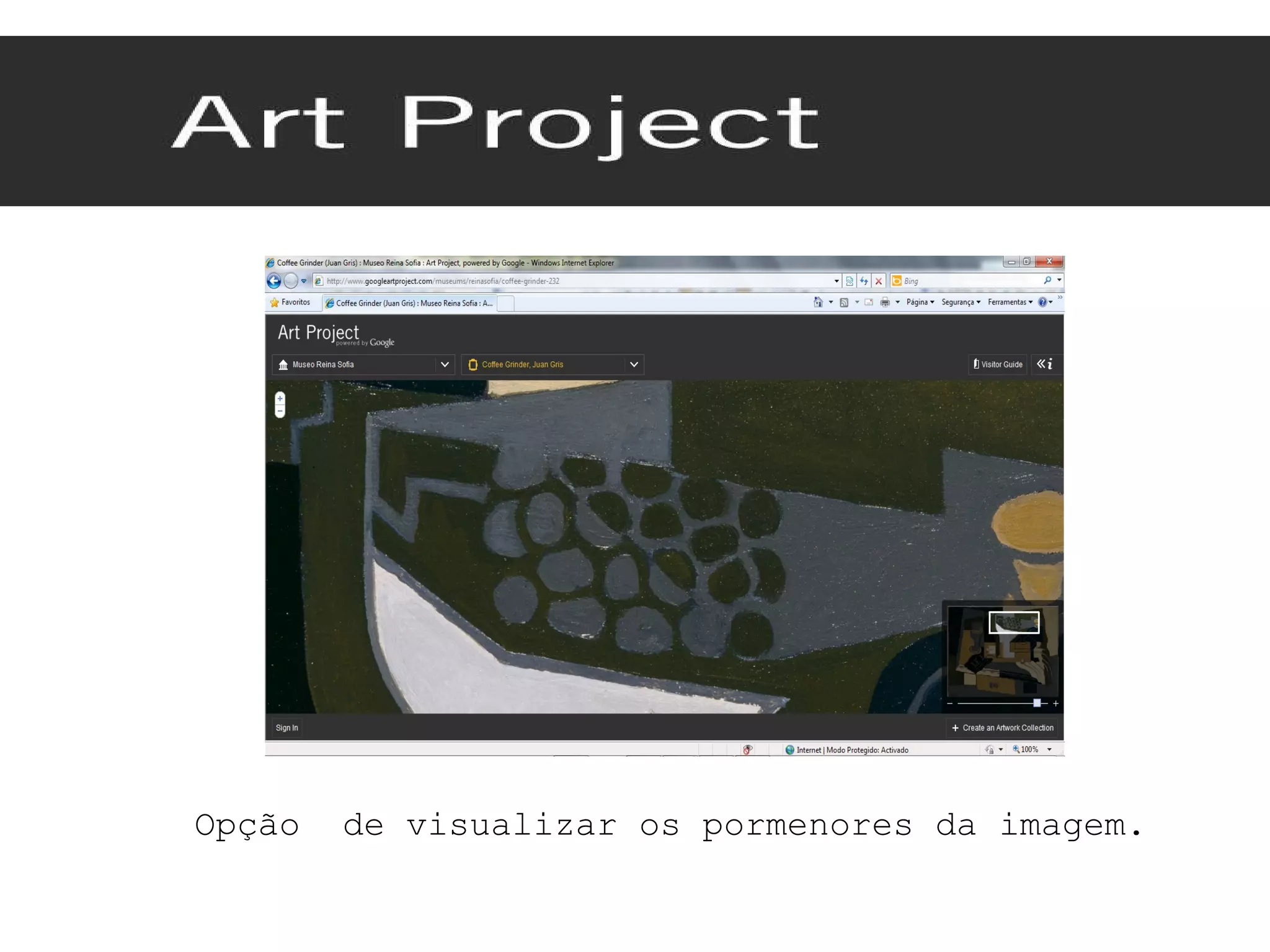 Opção  de visualizar os pormenores da imagem. 