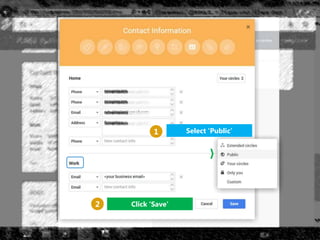 1
Click ‘Save’
Select ‘Public’
2
 