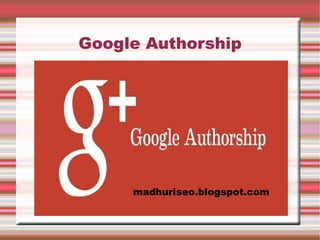 Google Authorship

 