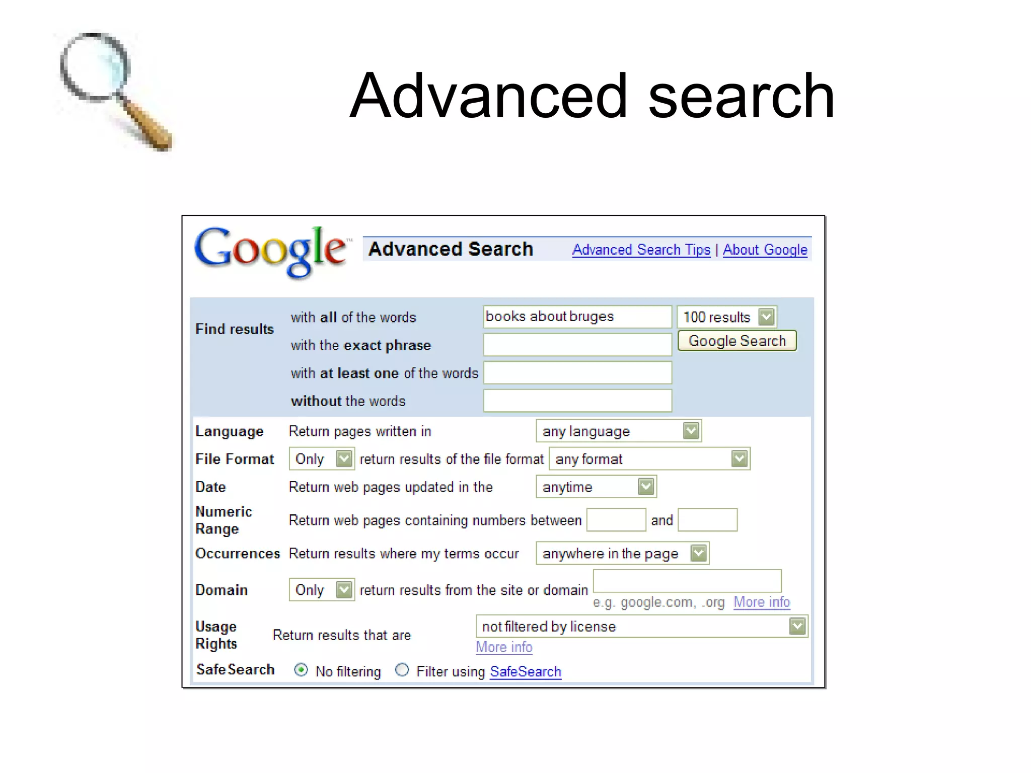 Advanced search 