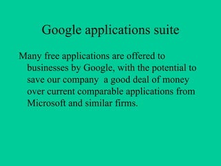 Google applications suite ,[object Object]
