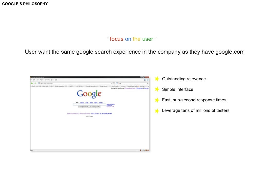 what is google s philosophy about advertising Numerous google sites in other languages figure in the top one hundred, as do several other google-owned sites such as youtube and blogger’ one just has to read the 10 guiding principles of google’s philosophy to understand why the company has been so successful. what is google s philosophy about advertising Numerous google sites in other languages figure in the top one hundred, as do several other google-owned sites such as youtube and blogger’ one just has to read the 10 guiding principles of google’s philosophy to understand why the company has been so successful.