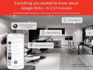 Everything you wanted to know about
Google Brillo - in 3.57 minutes
Unravelling Google’s blueprint to move closer to the heart of your smartphome
Author: Prayukth K V
Graphics: Prabahar Chitraikani
 