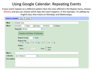 Google calendar PPT