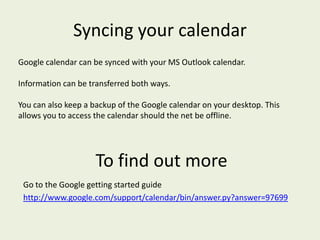 Step 2: Sign in to your Google accountYou would have received an email asking for verification. You will need to activate the account before you can use any features.Your Google Account gives you access to Google Calendar and other Google services. Once you have created your account you can sign in to manage it at anytime. Bookmark the link belowhttps://www.google.com/accounts/ManageAccountOr your account can be accessed on the top right hand corner of your Google homepage