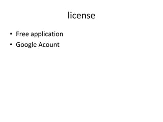 license Free application  Google Acount 