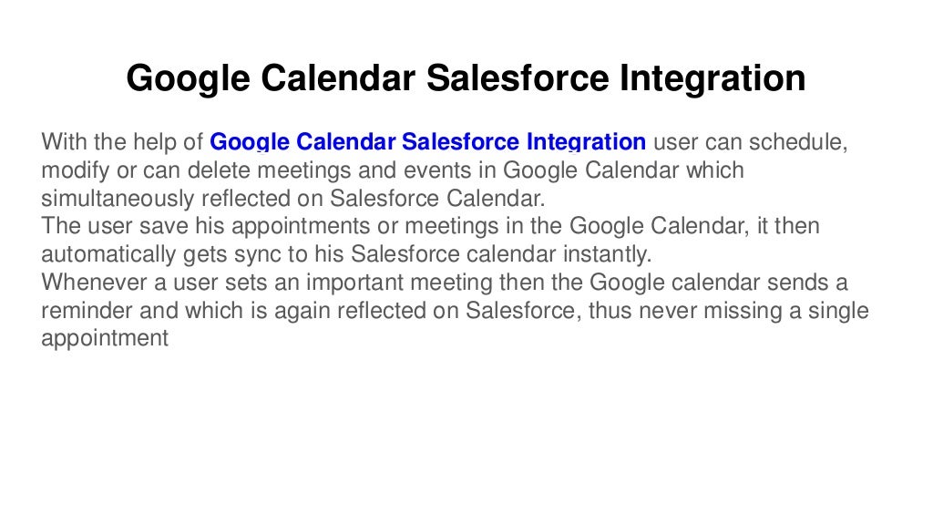Google Calendar Salesforce Integration
