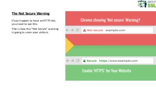 Google Chrome will mark all HTTP Sites as 'not secure' Starting in July 2018 Slide 5
