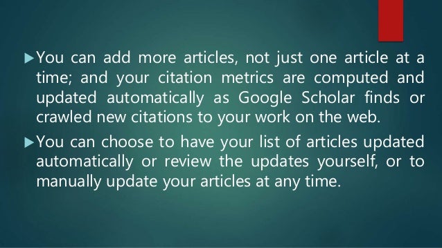 How to create your Google Citation Profile