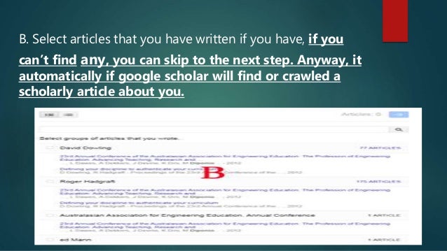 How to create your Google Citation Profile