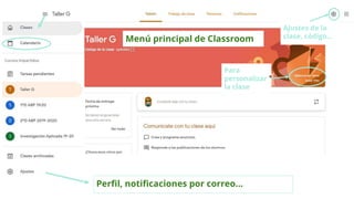 Google Classroom Menu Google classroom | PPTX