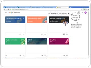 For students to join a class
For teachers to
create a class